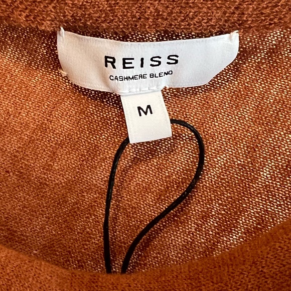Reiss Harper Cashmere Blend Drape Shoulder Top Rust - Picture 5 of 6
